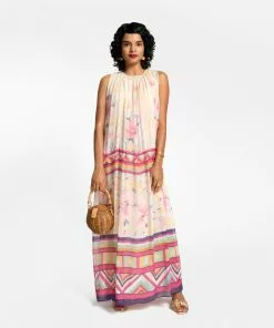 Frances Valentine NEW ARRIVALS Endora Halter Gown Pink Multi