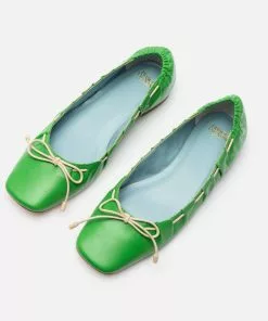 Frances Valentine SHOES Ava Ballerina Flat Nappa Green