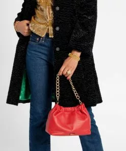 Frances Valentine Bici Chain Pouch Red Wedding Guest