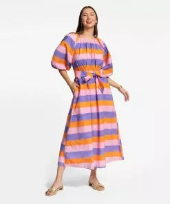 Frances Valentine Wedding Guest Bliss Maxi Dress Sherbet Stripe Multi