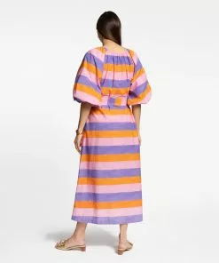 Frances Valentine Wedding Guest Bliss Maxi Dress Sherbet Stripe Multi