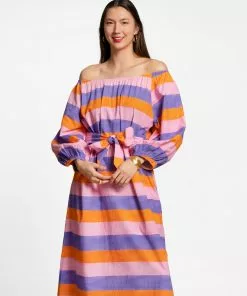 Frances Valentine Wedding Guest Bliss Maxi Dress Sherbet Stripe Multi