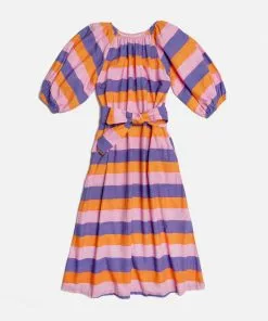 Frances Valentine Wedding Guest Bliss Maxi Dress Sherbet Stripe Multi