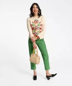 Frances Valentine Wool Fringe Crewneck Barberton Daisy