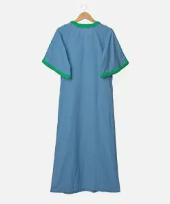 Frances Valentine Peacock Colorful Caftan Dress Blue APPAREL