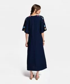 Frances Valentine Delightful Caftan Peony Garden Navy Multi