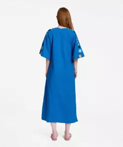 Frances Valentine Delightful Caftan Peony Garden Blue Multi