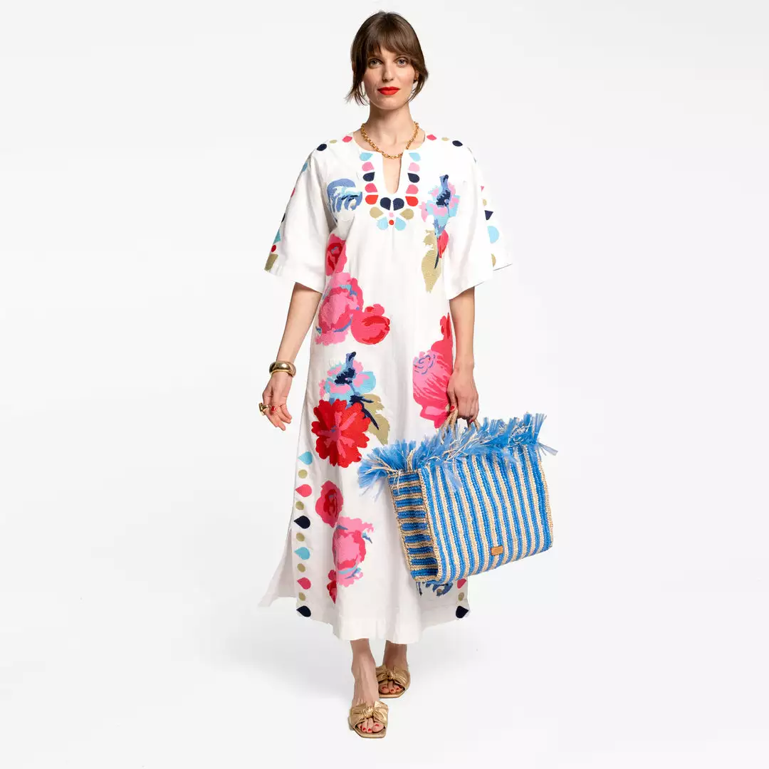 Frances Valentine Delightful Caftan Peony Garden White Multi 4 Frances Valentine Delightful Caftan Peony Garden White Multi