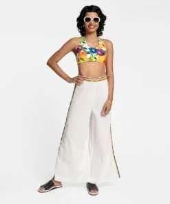 Frances Valentine Charo Palazzo Pant Cotton White Multi NEW ARRIVALS