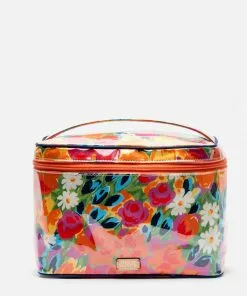 Frances Valentine Train Case Cosmetic Bright Floral