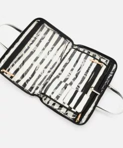 Frances Valentine Hanging Travel Cosmetic Painterly Stripe Black Oyster