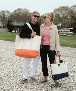 Frances Valentine Frank Men's XL Canvas Tote Natural Orange