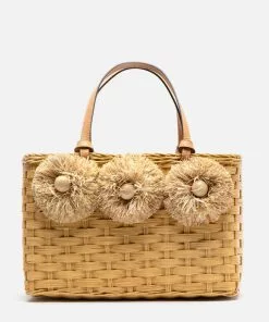 Frances Valentine Edie Wicker Tote Natural