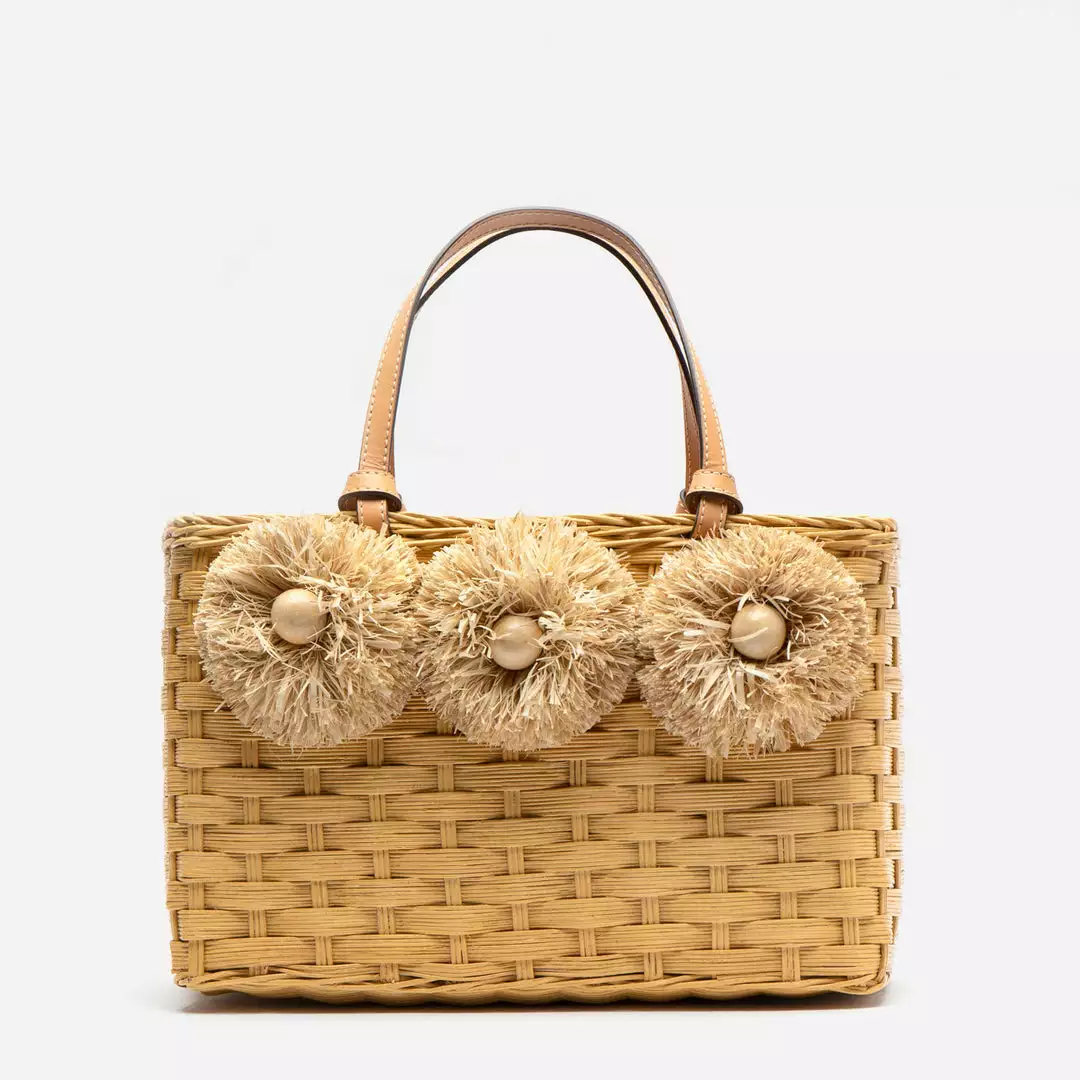 Frances Valentine Edie Wicker Tote Natural 3 Frances Valentine Edie Wicker Tote Natural