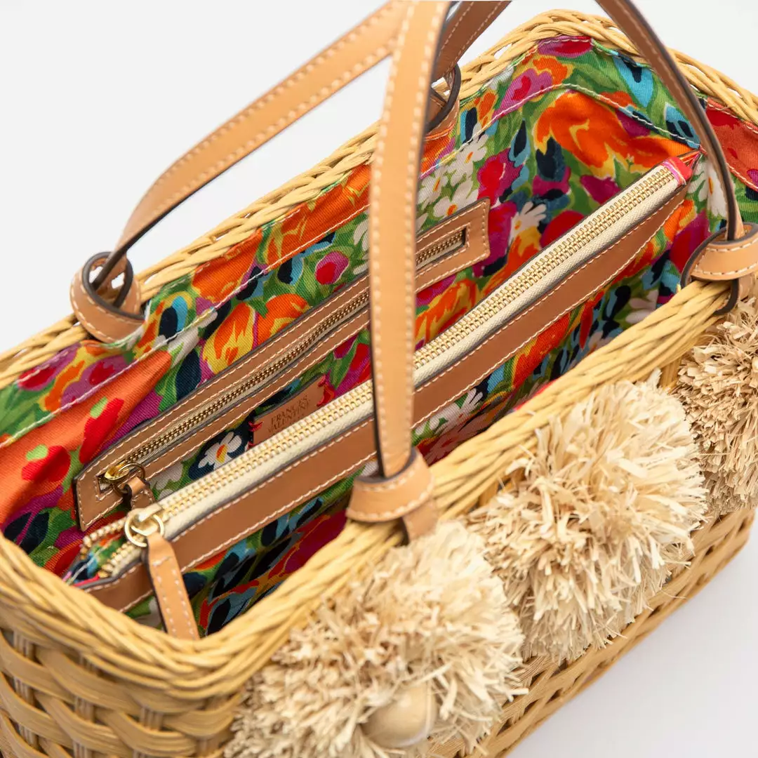 Frances Valentine Edie Wicker Tote Natural 7 Frances Valentine Edie Wicker Tote Natural