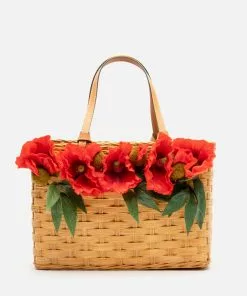 Frances Valentine Edie Basket Red Poppy HANDBAGS