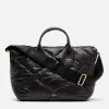 Frances Valentine Elliot Tote Quilted Satin Nylon Black