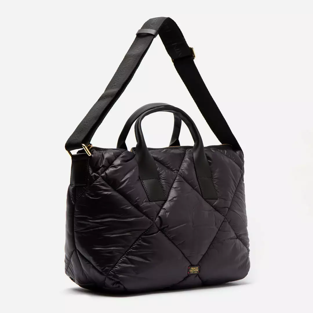 Frances Valentine Elliot Tote Quilted Satin Nylon Black 6 Frances Valentine Elliot Tote Quilted Satin Nylon Black