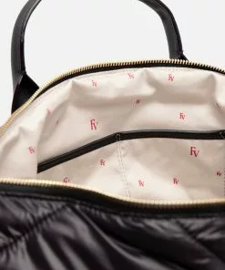 Frances Valentine Elliot Tote Quilted Satin Nylon Black 13 Frances Valentine Elliot Tote Quilted Satin Nylon Black
