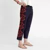 Frances Valentine APPAREL Floral Embroidered Pant Navy Red
