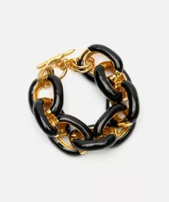 KJL JEWELRY Black Enamel Link Bracelet