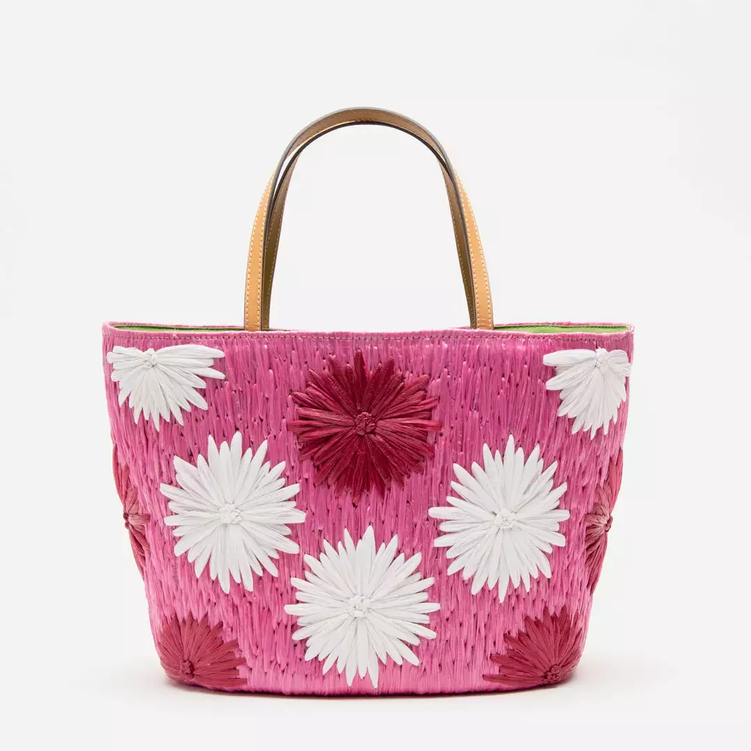 Frances Valentine Embroidered Flower Basket Pink Multi 3 Frances Valentine Embroidered Flower Basket Pink Multi