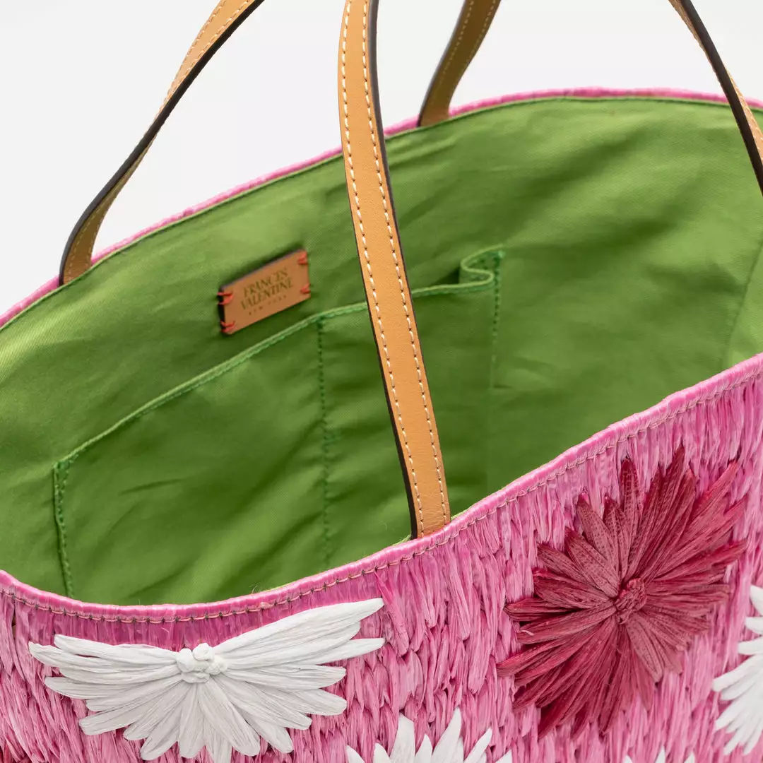 Frances Valentine Embroidered Flower Basket Pink Multi 5 Frances Valentine Embroidered Flower Basket Pink Multi