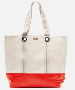 Frances Valentine Frank Men's XL Canvas Tote Natural Orange