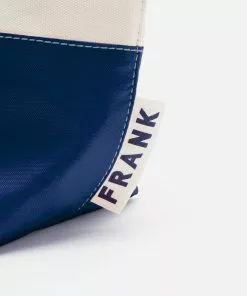 Frances Valentine Frank Men's XL Canvas Tote Natural Navy HANDBAGS