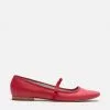 Frances Valentine Shoes Jude Mary Jane Leather Flat Red