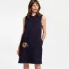 Frances Valentine Wedding Guest Sleeveless Fringe Fish Dress Navy