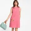 Frances Valentine Sleeveless Fringe Fish Dress Pink