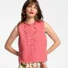 Frances Valentine NEW ARRIVALS Sleeveless Fringe Top Pink 2 Frances Valentine NEW ARRIVALS Sleeveless Fringe Top Pink