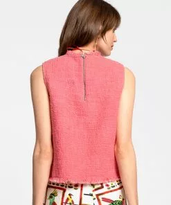 Frances Valentine NEW ARRIVALS Sleeveless Fringe Top Pink