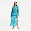 Frances Valentine Geoprint Maxi Dress Navy Light Blue