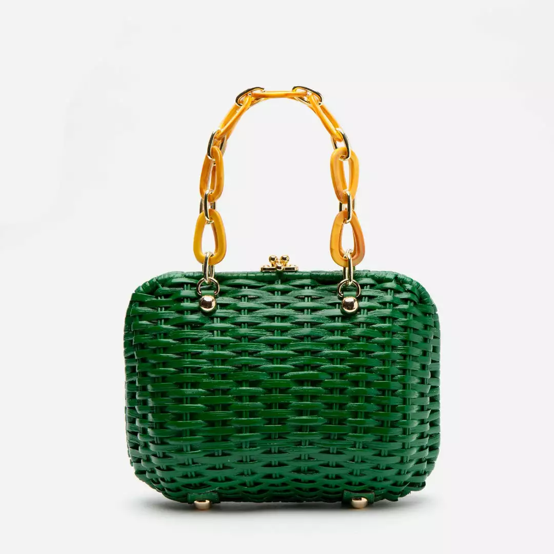 Frances Valentine HANDBAGS Hen Wicker Basket Green 7 Frances Valentine HANDBAGS Hen Wicker Basket Green
