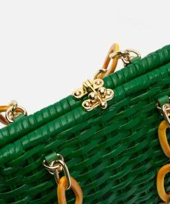 Frances Valentine HANDBAGS Hen Wicker Basket Green 14 Frances Valentine HANDBAGS Hen Wicker Basket Green