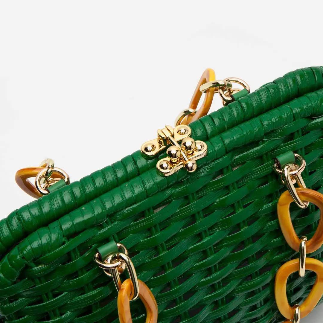 Frances Valentine HANDBAGS Hen Wicker Basket Green 8 Frances Valentine HANDBAGS Hen Wicker Basket Green