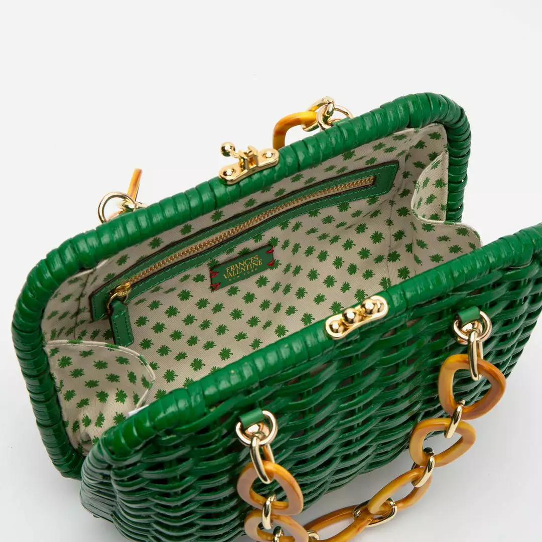 Frances Valentine HANDBAGS Hen Wicker Basket Green 9 Frances Valentine HANDBAGS Hen Wicker Basket Green