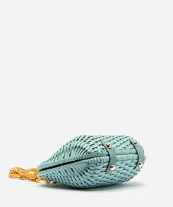 Frances Valentine Best Sellers Hen Wicker Basket Light Blue