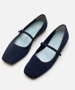 Frances Valentine Jude Mary Jane Knit Navy Shoes