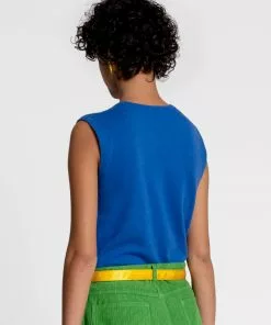 Frances Valentine Knit Shell Blue