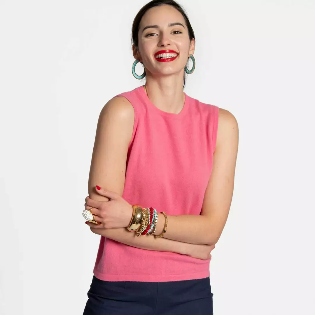 Frances Valentine Knit Shell Pink 3 Frances Valentine Knit Shell Pink