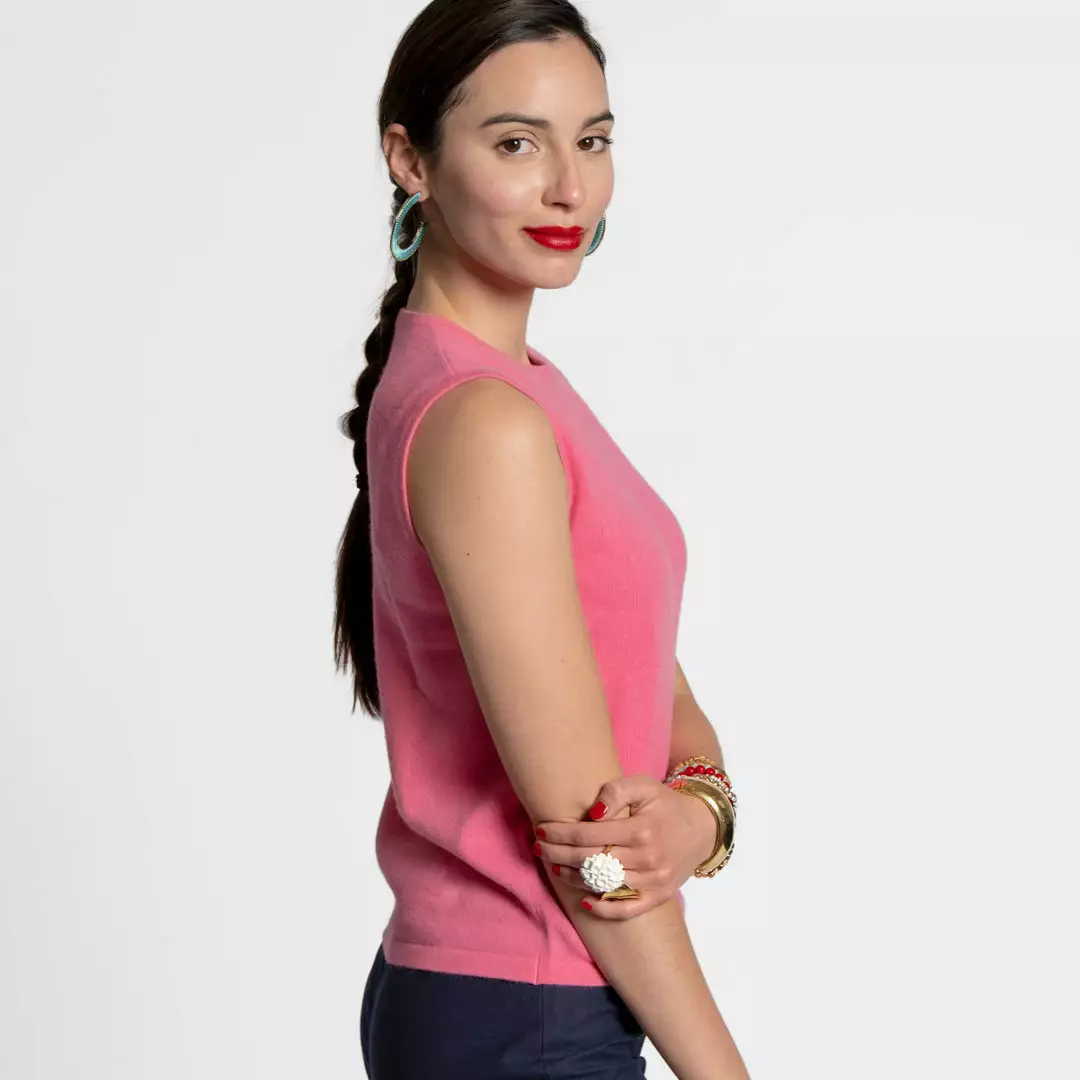 Frances Valentine Knit Shell Pink 5 Frances Valentine Knit Shell Pink