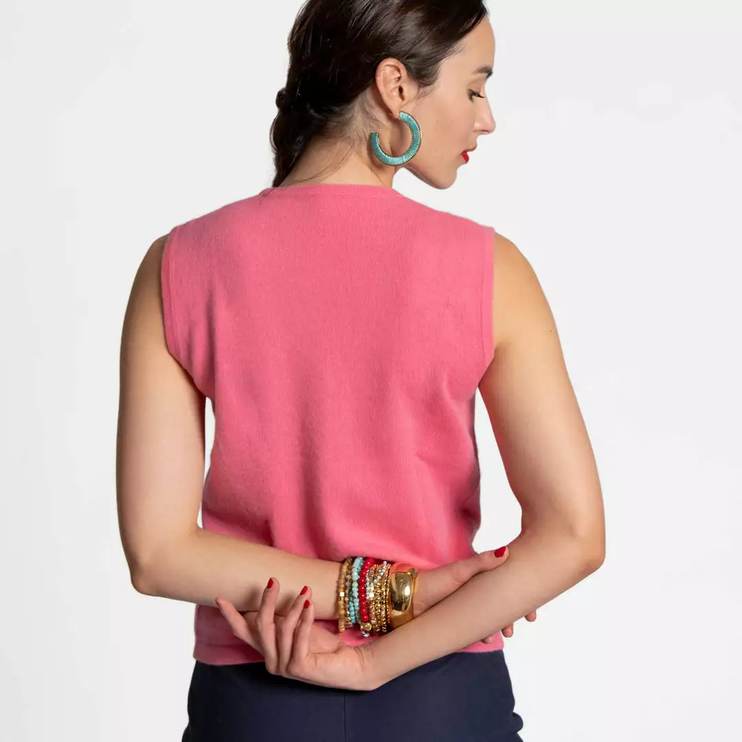 Frances Valentine Knit Shell Pink 4 Frances Valentine Knit Shell Pink