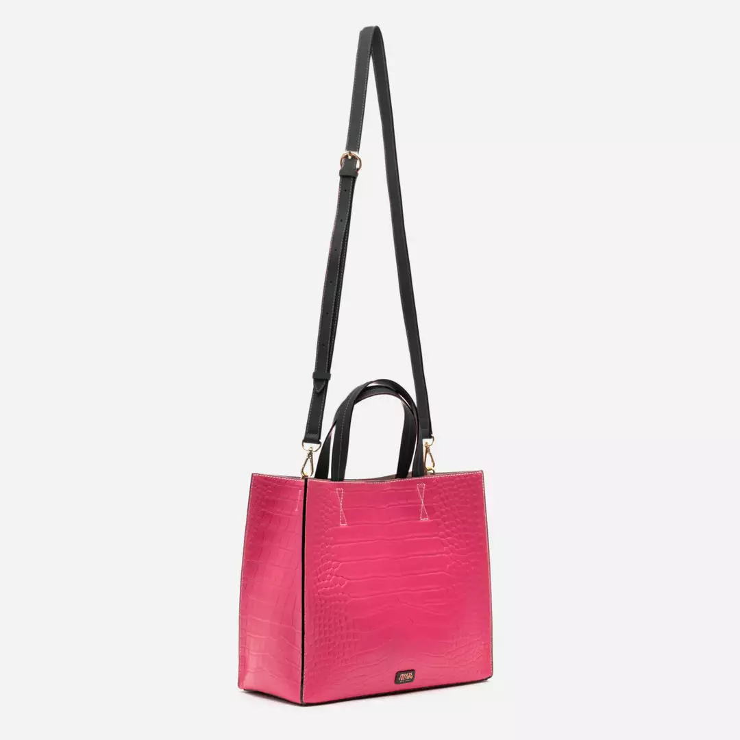 Frances Valentine HANDBAGS Margot Tote Croc Emboss Pink 5 Frances Valentine HANDBAGS Margot Tote Croc Emboss Pink