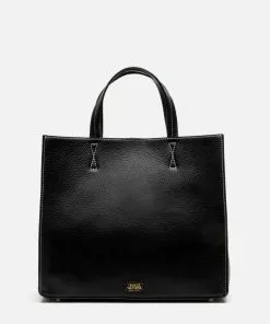 Frances Valentine Margo Tote Tumbled Leather Black