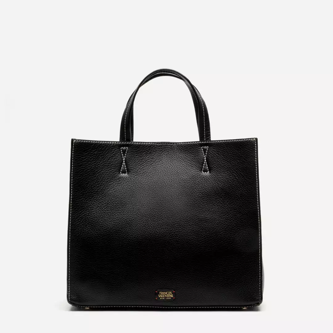 Frances Valentine Margo Tote Tumbled Leather Black 3 Frances Valentine Margo Tote Tumbled Leather Black