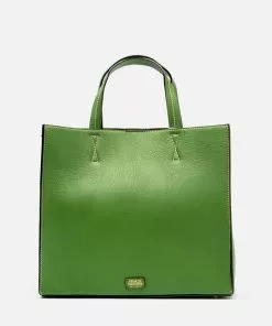 Frances Valentine Margo Tote Tumbled Leather Green HANDBAGS