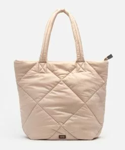 Frances Valentine North South Tote Quilted Nylon Camel